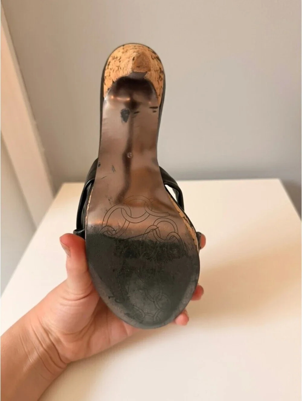 Vintage Charles David Leather Heels w/ Cork Heel (size 9)